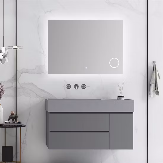 500mm Wall Mounted Small Plywood Bathroom Vanity Cabinet with Mirror Cabinet Single Art Basin